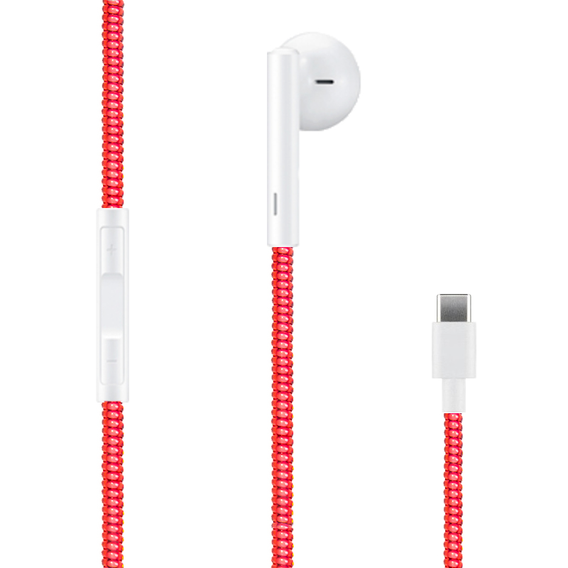 ÉCOUTEURS USB-C APPLE (i phone 15 et 16) Skooobés ROUGE TRANSLUCIDE