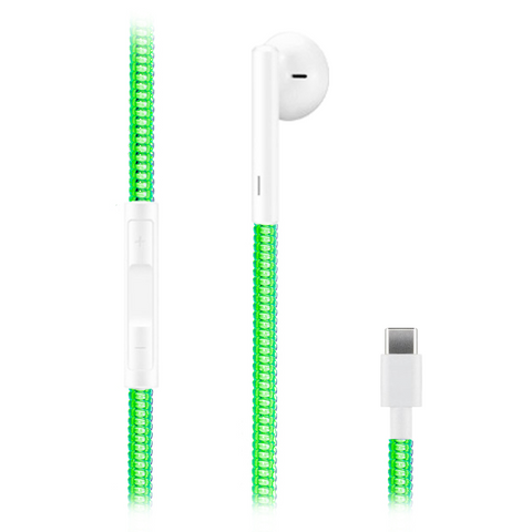 ÉCOUTEURS APPLE USB-C SKOOOBÉS VERT FLUO TRANSLUCIDE